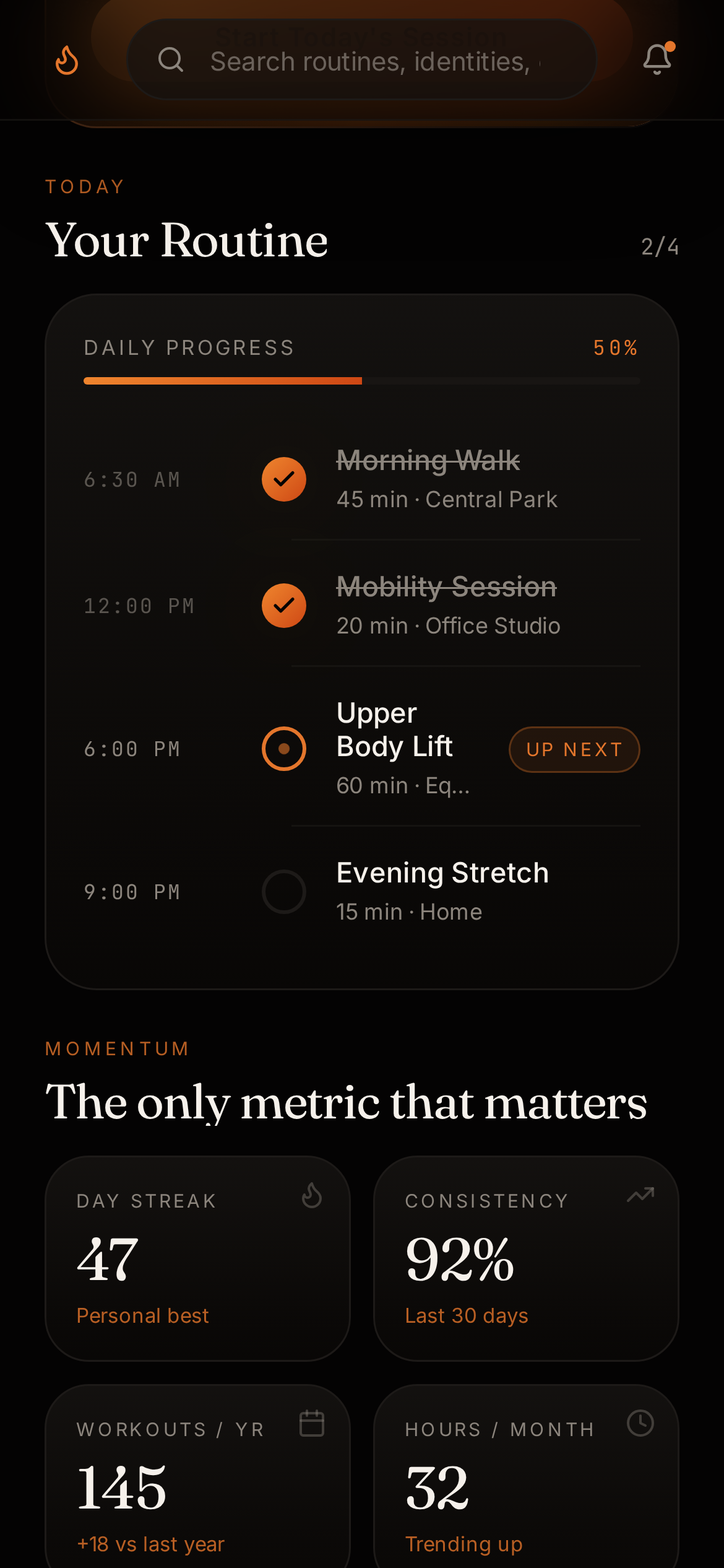 Routine builder